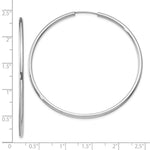 Load image into Gallery viewer, 14K White Gold 50mm x 2mm Round Endless Hoop Earrings
