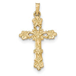 Afbeelding in Gallery-weergave laden, 14k Yellow Gold Budded Passion Cross Pendant Charm
