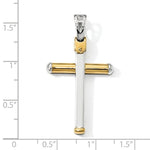 Cargar imagen en el visor de la galería, 14k Gold Two Tone Cross Pendant Charm
