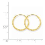 Indlæs billede til gallerivisning 14K Yellow Gold 14mm x 1.25mm Round Endless Hoop Earrings
