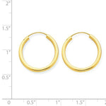 Indlæs billede til gallerivisning 14K Yellow Gold 16mm x 2mm Round Endless Hoop Earrings
