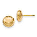 Cargar imagen en el visor de la galería, 14k Yellow Gold 10.5mm Button Polished Post Stud Earrings

