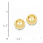 Load image into Gallery viewer, 14k Yellow Gold 10mm Polished Half Ball Button Post Earrings
