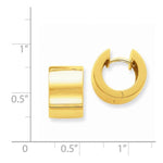 Carica l&#39;immagine nel visualizzatore di Gallery, 14k Yellow Gold 14mm Classic Hinged Hoop Huggie Earrings
