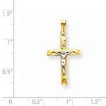 이미지를 갤러리 뷰어에 로드 , 14k Gold Two Tone INRI Crucifix Cross Hollow Pendant Charm

