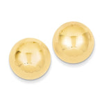 Load image into Gallery viewer, 14k Yellow Gold 16mm Polished Half Ball Button Post Earrings
