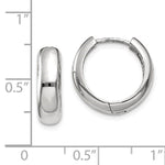 Load image into Gallery viewer, 14k White Gold Classic Polished Hinged Hoop Huggie Earrings
