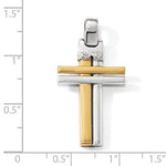 Afbeelding in Gallery-weergave laden, 14k Gold Two Tone Double Cross Pendant Charm
