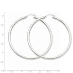 Kép betöltése a galériamegjelenítőbe: 14K White Gold 60mm x 3mm Classic Round Hoop Earrings
