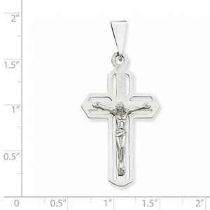 14k White Gold Crucifix Cross Flat Back Pendant Charm - [cklinternational]