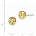 Lade das Bild in den Galerie-Viewer, 14k Yellow Gold Cut Out Cage Ball Post Earrings
