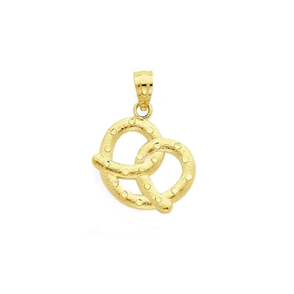 14k Yellow Gold Pretzel Open Back Small Pendant Charm - [cklinternational]