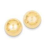 Kép betöltése a galériamegjelenítőbe: 14k Yellow Gold 12mm Polished Half Ball Button Post Earrings
