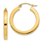 Indlæs billede til gallerivisning 14K Yellow Gold 25mm Square Tube Round Hollow Hoop Earrings
