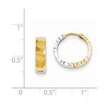 Carica l&#39;immagine nel visualizzatore di Gallery, 14k Gold Two Tone Classic Hinged Hoop Huggie Earrings
