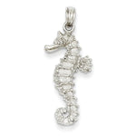 Afbeelding in Gallery-weergave laden, 14k White Gold Seahorse Open Back Pendant Charm
