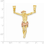 Kép betöltése a galériamegjelenítőbe: 14k Gold Two Tone Corpus Crucified Christ Pendant Charm - [cklinternational]
