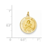 이미지를 갤러리 뷰어에 로드 , 14k Yellow Gold Sacred Heart of Mary Round Medal Pendant Charm

