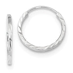 Load image into Gallery viewer, 14K White Gold 17mmx1.35mm Square Tube Round Hoop Earrings
