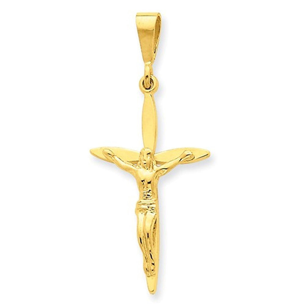 14k Yellow Gold Crucifix Cross Pendant Charm - [cklinternational]