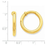 Charger l&#39;image dans la galerie, 14K Yellow Gold 20mm x 3mm Non Pierced Round Hoop Earrings
