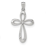 Afbeelding in Gallery-weergave laden, 14k White Gold Ribbon Cross Pendant Charm

