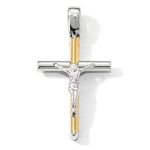 Carica l&#39;immagine nel visualizzatore di Gallery, 14k Gold Two Tone Cross Crucifix Pendant Charm
