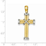 Carica l&#39;immagine nel visualizzatore di Gallery, 14k Gold Two Tone Cross Pendant Charm
