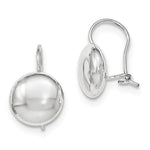 Indlæs billede til gallerivisning 14k White Gold Round Button 12mm Kidney Wire Button Earrings
