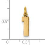 Kép betöltése a galériamegjelenítőbe: 14k Yellow Gold Number 1 One Pendant Charm
