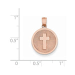 Lataa kuva Galleria-katseluun, 14k Rose Gold Cross 1st Communion Reversible Pendant Charm
