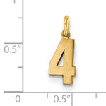 Afbeelding in Gallery-weergave laden, 14k Yellow Gold Number 4 Four Pendant Charm
