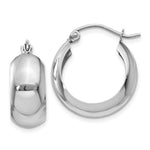 Load image into Gallery viewer, 14K White Gold 17mm x 7mm Classic Round Hoop Earrings

