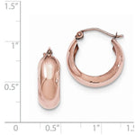 Charger l&#39;image dans la galerie, 14K Rose Gold 17mm x 7mm Classic Round Hoop Earrings

