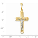 이미지를 갤러리 뷰어에 로드 , 14k Gold Two Tone Crucifix Cross Pendant Charm
