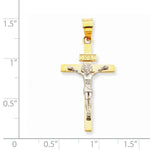Lade das Bild in den Galerie-Viewer, 14k Gold Two Tone INRI Crucifix Cross Pendant Charm
