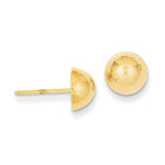 Kép betöltése a galériamegjelenítőbe: 14k Yellow Gold 8mm Polished Half Ball Button Post Earrings
