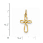 Cargar imagen en el visor de la galería, 14k Yellow Gold Ribbon Cross Small Pendant Charm
