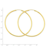 이미지를 갤러리 뷰어에 로드 , 14K Yellow Gold 55mm x 2mm Round Endless Hoop Earrings
