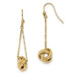 Lade das Bild in den Galerie-Viewer, 14k Yellow Gold Classic Love Knot Dangle Earrings
