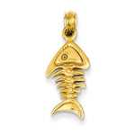 Load image into Gallery viewer, 14k Yellow Gold Fishbone 3D Pendant Charm
