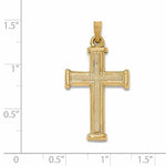 Load image into Gallery viewer, 14k Yellow Gold Brushed Polished Latin Cross Pendant Charm

