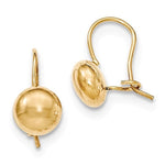 Indlæs billede til gallerivisning 14k Yellow Gold Round Button 8mm Kidney Wire Button Earrings
