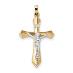 Afbeelding in Gallery-weergave laden, 14k Gold Two Tone INRI Crucifix Cross Pendant Charm
