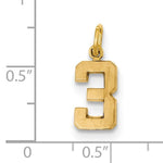 Load image into Gallery viewer, 14k Yellow Gold Number 3 Three Pendant Charm
