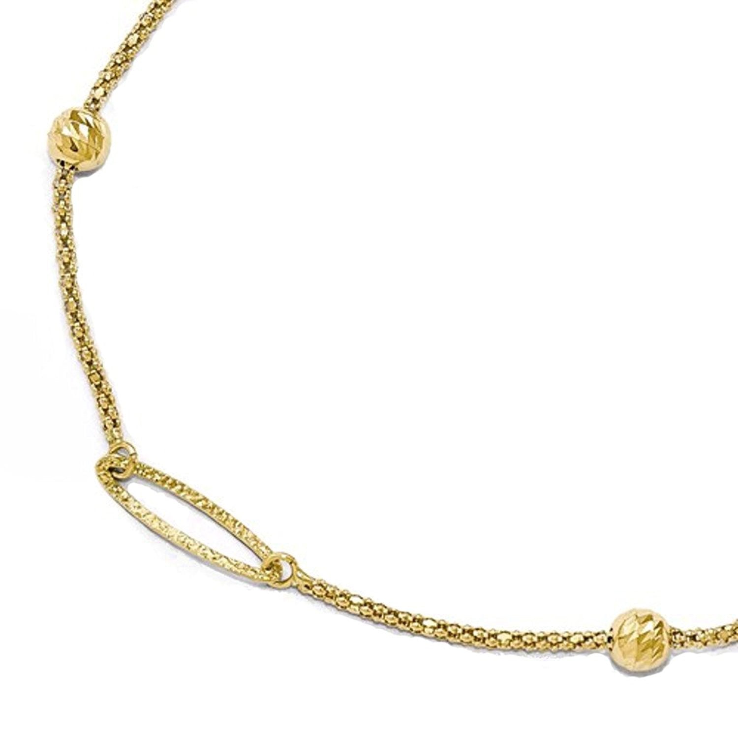 14k Yellow Gold Anklet 10 Inch with Extender
