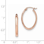 Carregar imagem no visualizador da galeria, 14K Rose Gold 23x16x2.75mm Classic Oval Hoop Earrings

