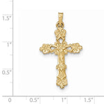 Φόρτωση εικόνας στο εργαλείο προβολής Συλλογής, 14k Yellow Gold Budded Passion Cross Pendant Charm
