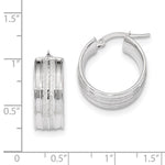 Load image into Gallery viewer, 14K White Gold 18mmx7.8mm Modern Contemporary Round Hoop Earrings
