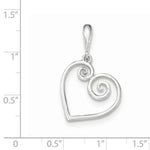 Load image into Gallery viewer, 14k White Gold Swirl Heart Pendant Charm
